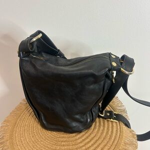 Gorgeous Marino Orlandi Black Leather Hobo with Gold Hardware❤️❤️❤️9x7x5.5